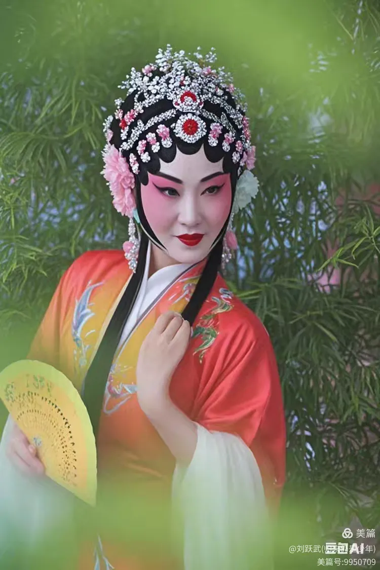 梦回梨园,仿佛在回忆着梨园中的往昔岁月,每一个动作都带着戏曲的韵味